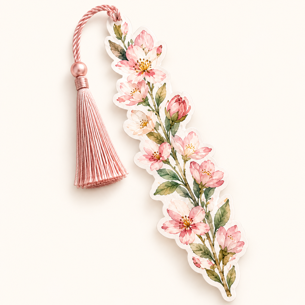 Keaiwllq™ MeadowShape Hand-Painted Watercolor Bookmark – Original Die-Cut Nature Art Page Marker