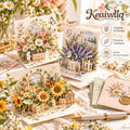 Keaiwllq™ PaperGarden Botanical Pop-Up Cards – 2-Pack 3D Paper Cut Greeting Card Set with Nature Designs