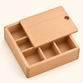 Keaiwllq™ TinyKeep Small Wooden Storage Box – Sliding Lid Organizer for Push Pins, Paper Clips & Tiny Craft Supplies
